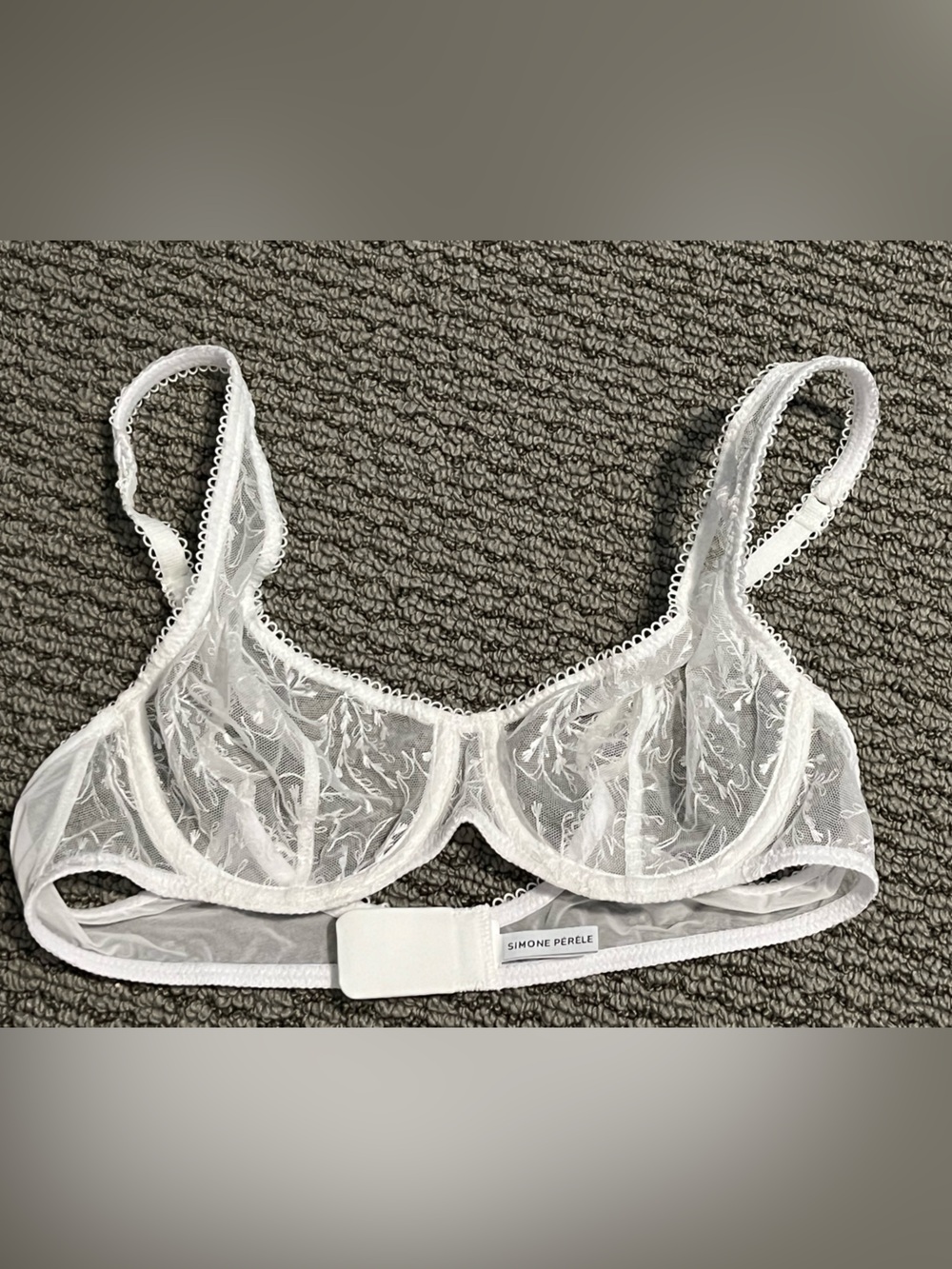 Simone Perele White Sheer Embroidered Underwire Bra